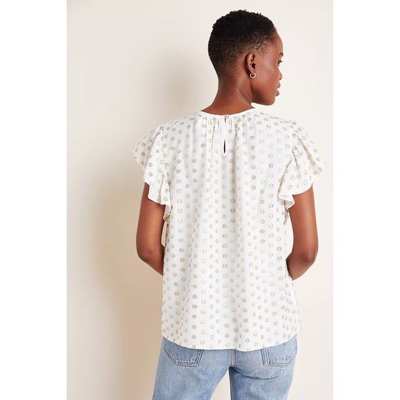 Anthropoligie Aria Shimmer Blouse Amadi Size L. B-5 - Picture 2 of 7